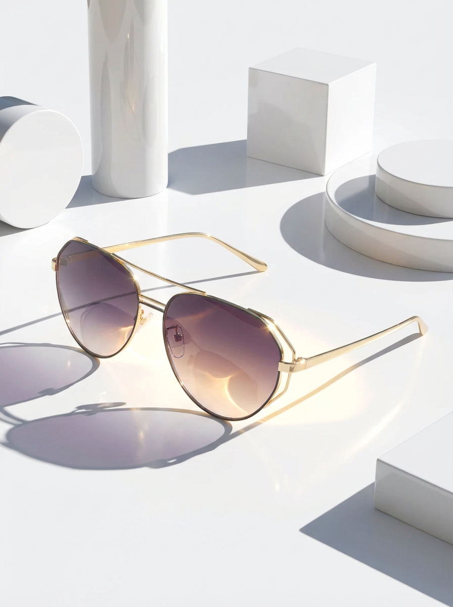 Straight Black Gradient Sunglasses