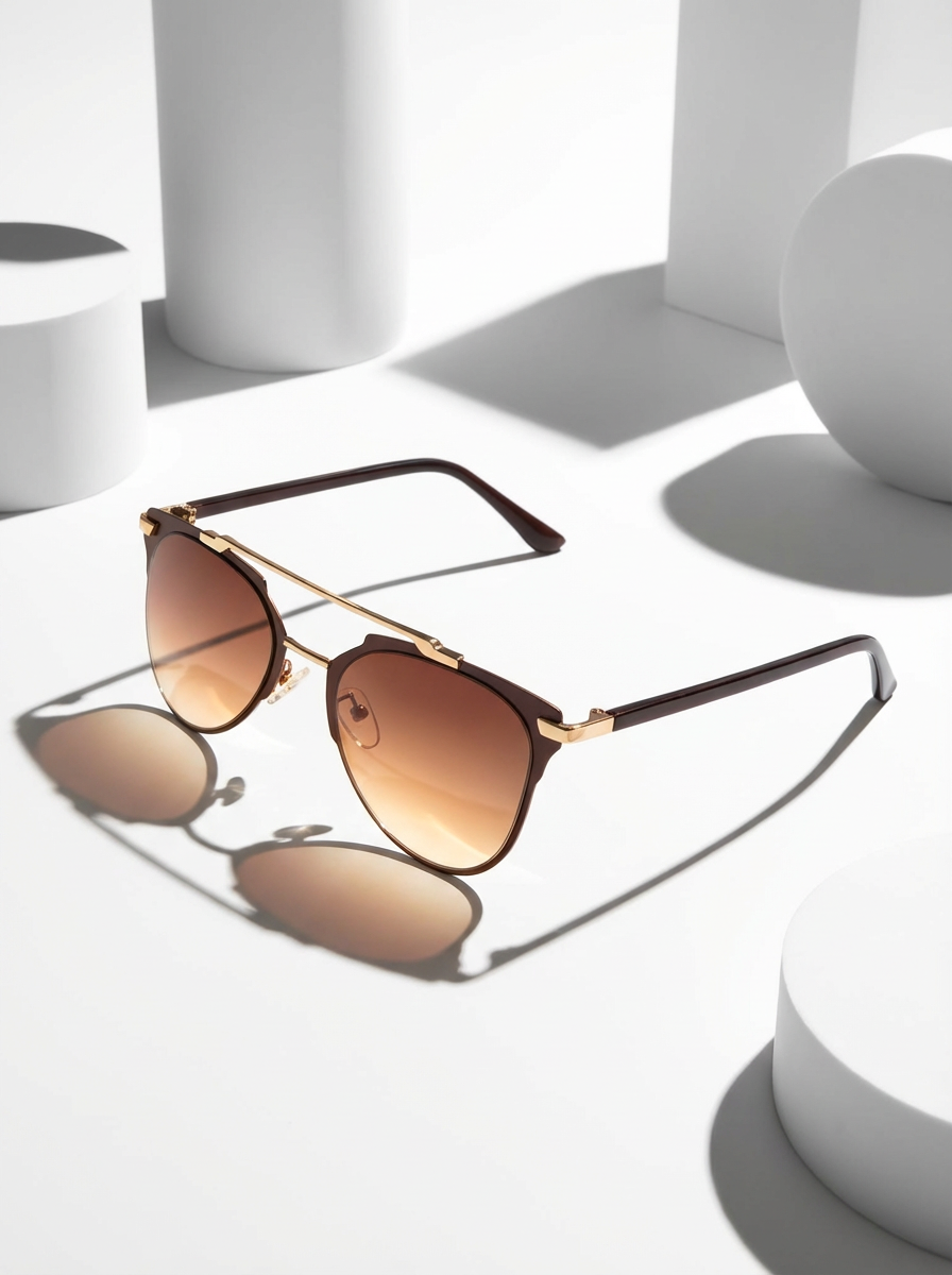 Brown Gradient Crystal Sunglasses by 11th Moon